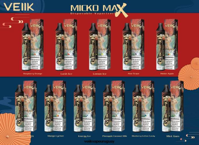 VEIIK Micko MAX vaporizador desechable 1500 inhalaciones áloe uva - VEIIK Pod Uruguay LLPN43