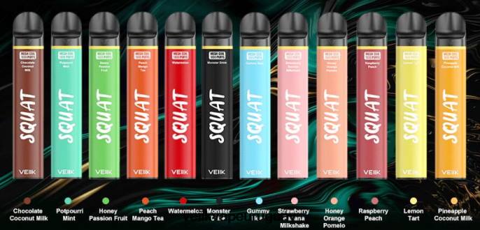 VEIIK Squat Mesh Pluma vape desechable de 1800 inhalaciones 10 piezas múltiples sabores - VEIIK Airo Pod Uruguay LLPN54